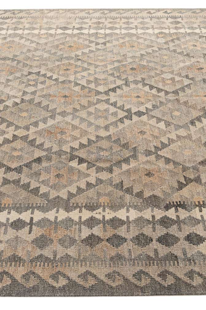 7' 1 x 9' 8 Hand Woven Kilim Maymana Wool Rug