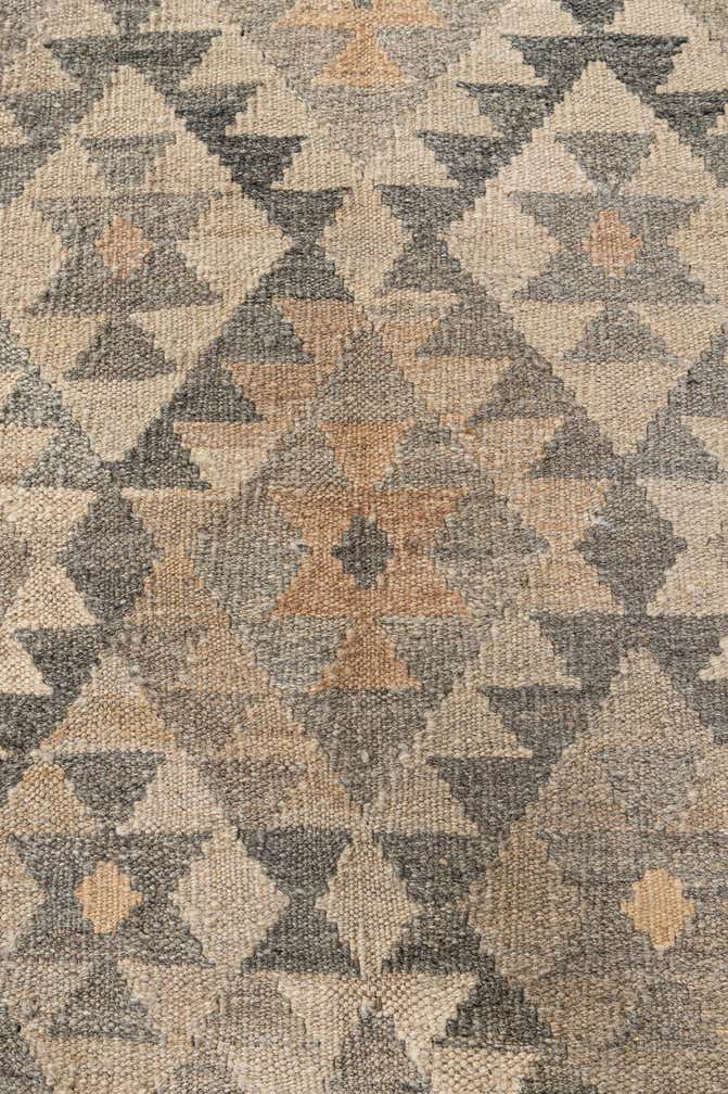 7' 1 x 9' 8 Hand Woven Kilim Maymana Wool Rug