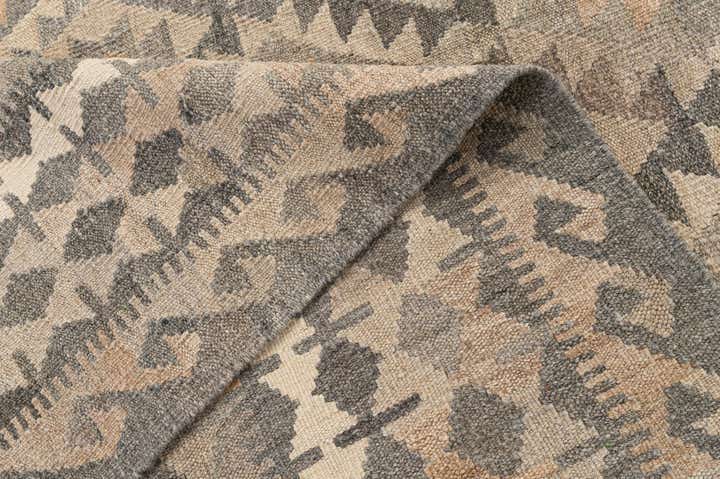 7' 1 x 9' 8 Hand Woven Kilim Maymana Wool Rug