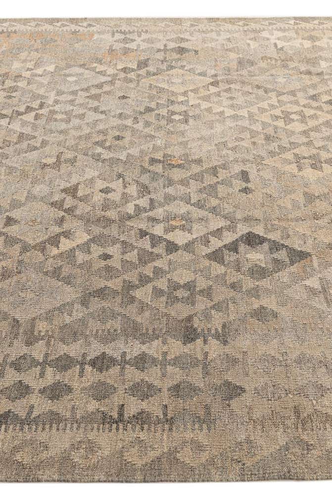 6' 11 x 9' 7 Hand Woven Kilim Maymana Wool Rug