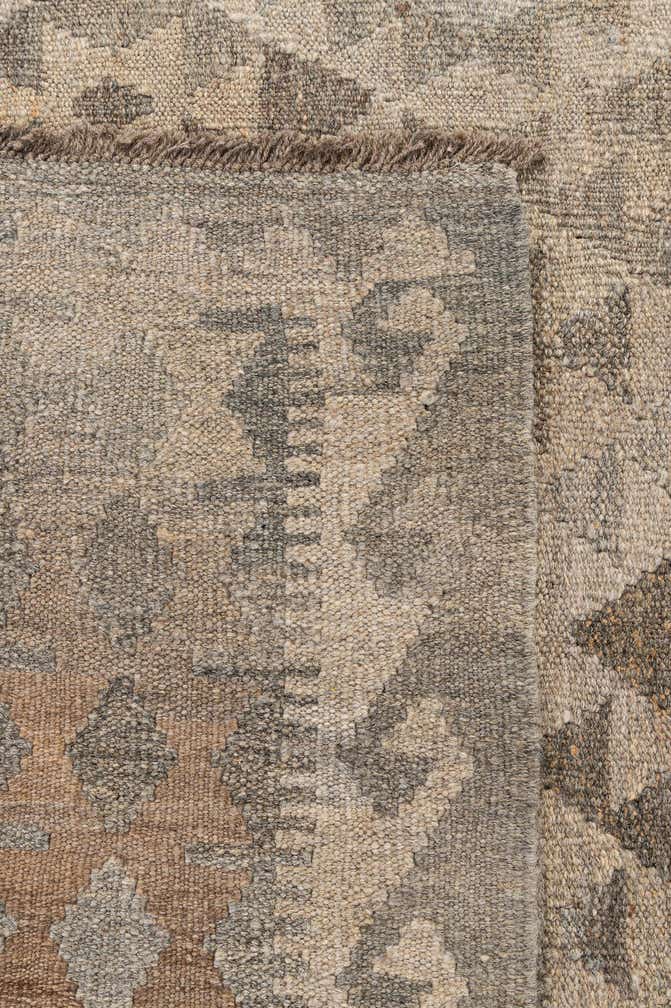 6' 11 x 9' 7 Hand Woven Kilim Maymana Wool Rug