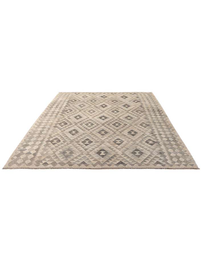 7' x 9' 10 Hand Woven Kilim Maymana Wool Rug