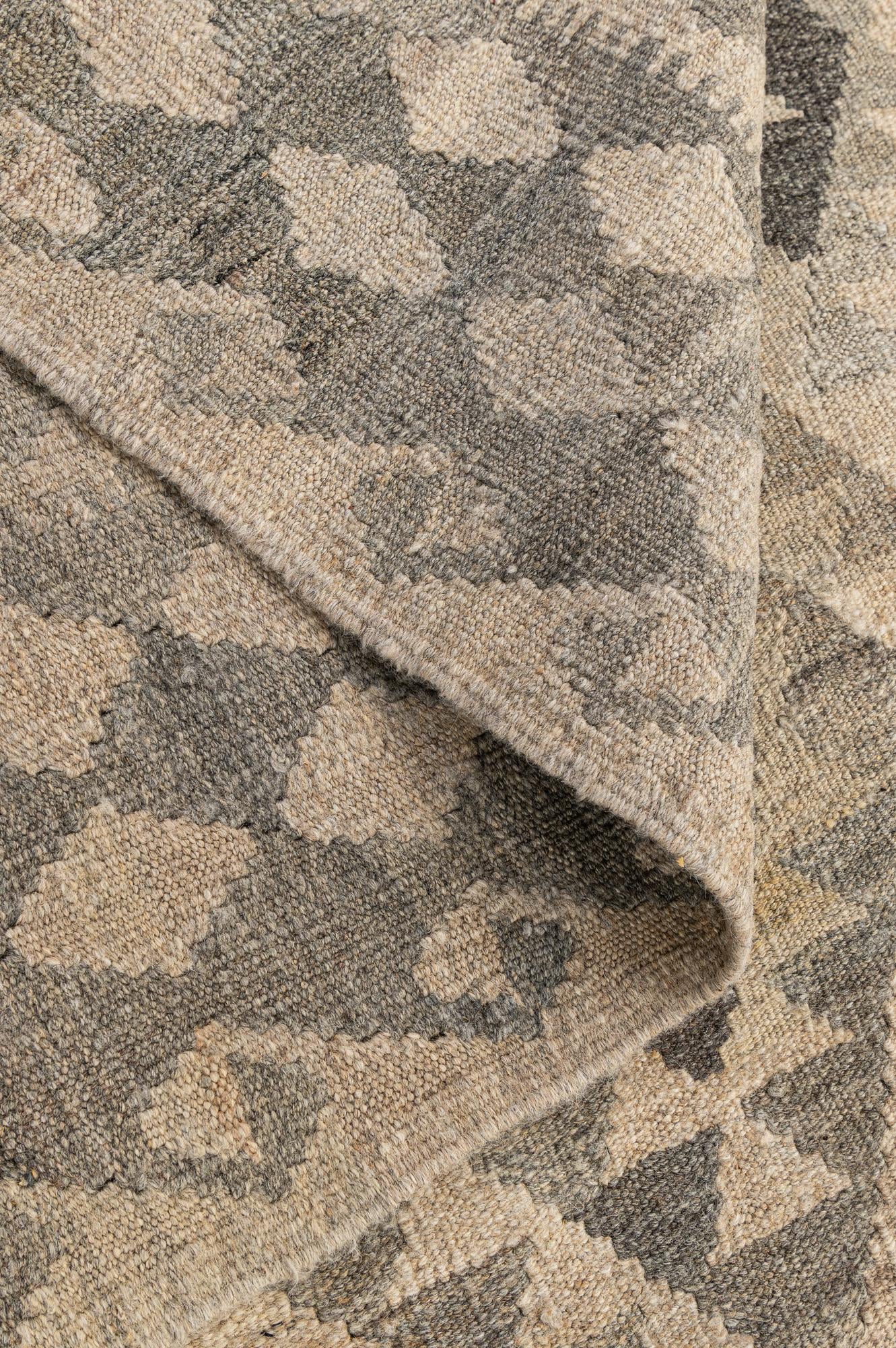 7' x 9' 10 Hand Woven Kilim Maymana Wool Rug