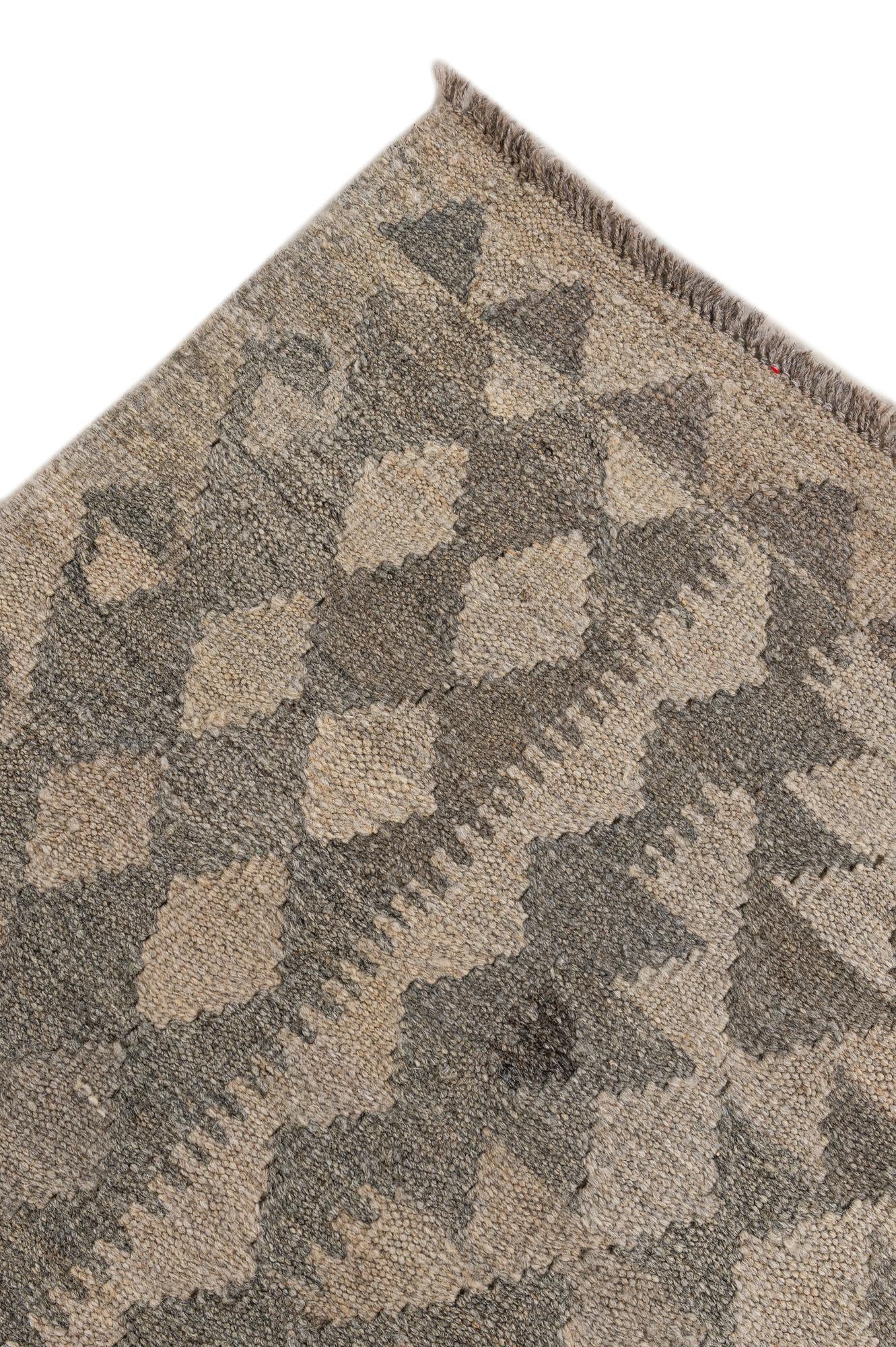 7' x 9' 10 Hand Woven Kilim Maymana Wool Rug