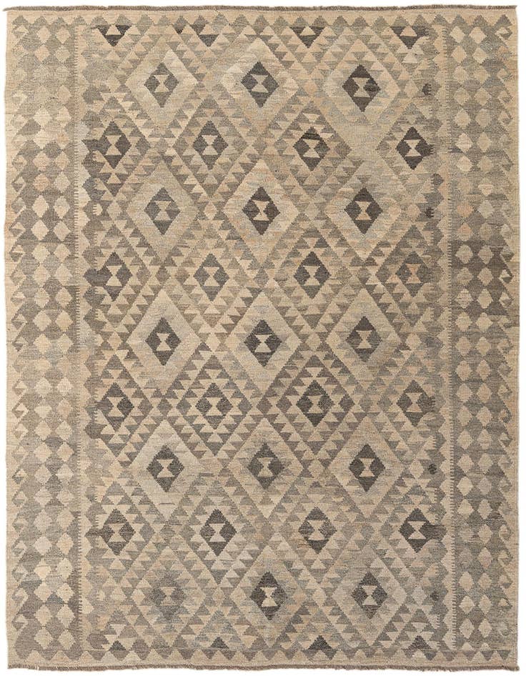 Detail image of 7' x 9' 10 Hand Woven Kilim Maymana Wool Rug