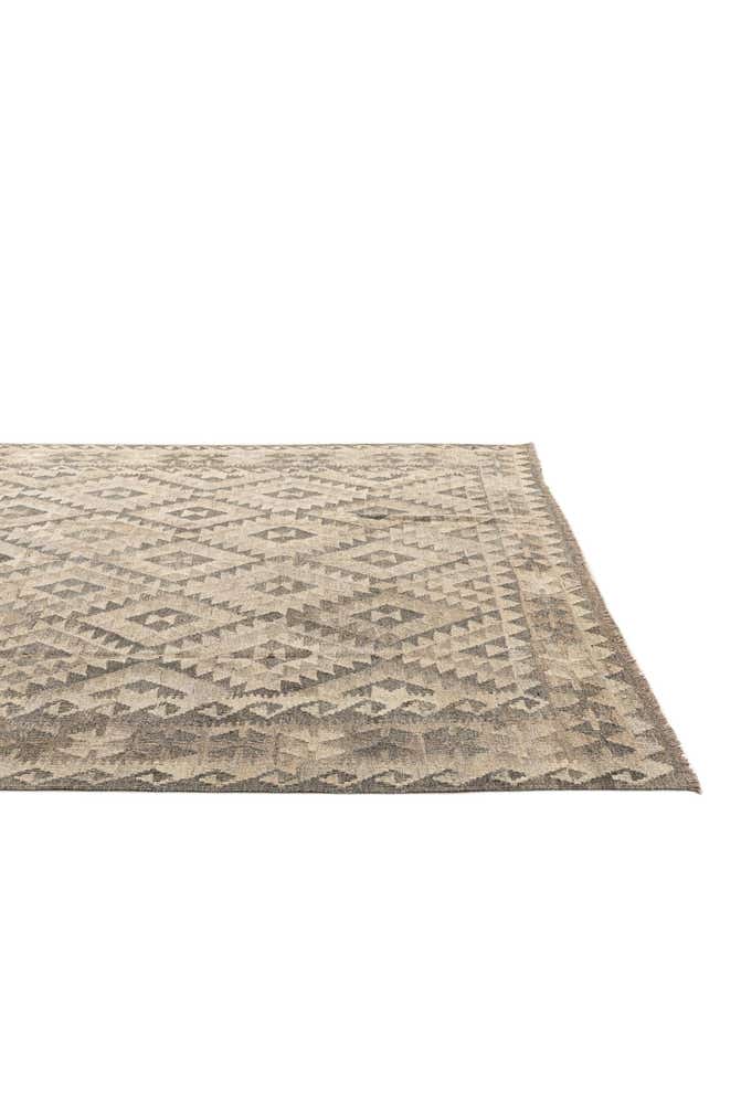 6' 11 x 9' 7 Hand Woven Kilim Maymana Wool Rug