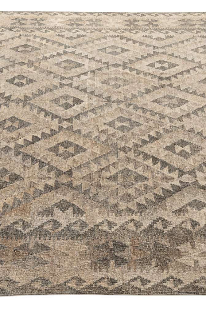 6' 11 x 9' 7 Hand Woven Kilim Maymana Wool Rug