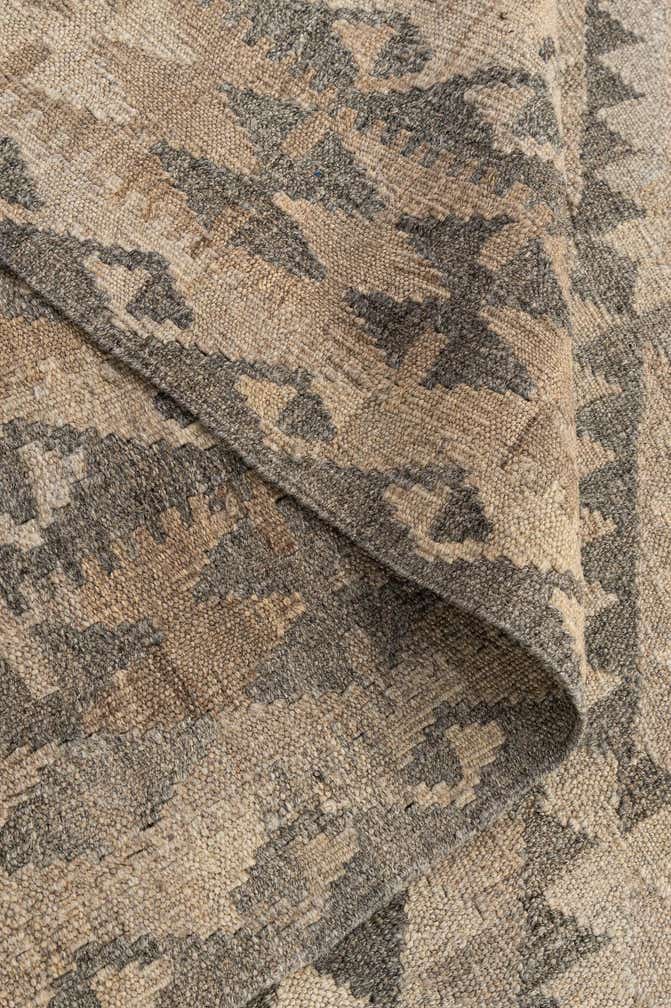 6' 11 x 9' 7 Hand Woven Kilim Maymana Wool Rug