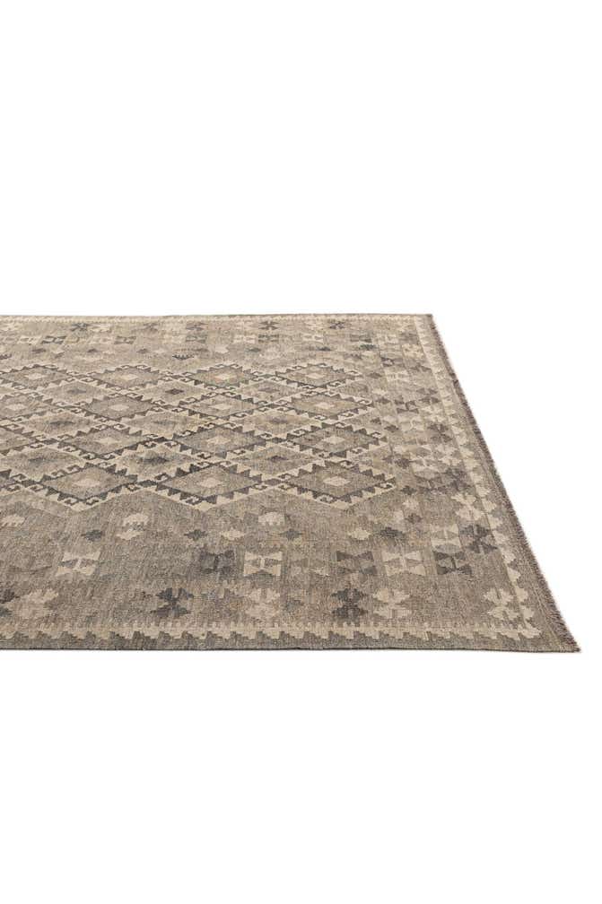 6' 11 x 9' 8 Hand Woven Kilim Maymana Wool Rug