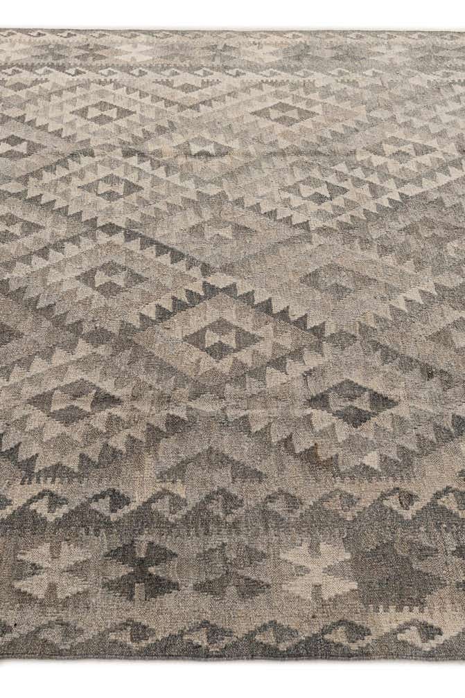 6' 11 x 9' 7 Hand Woven Kilim Maymana Wool Rug