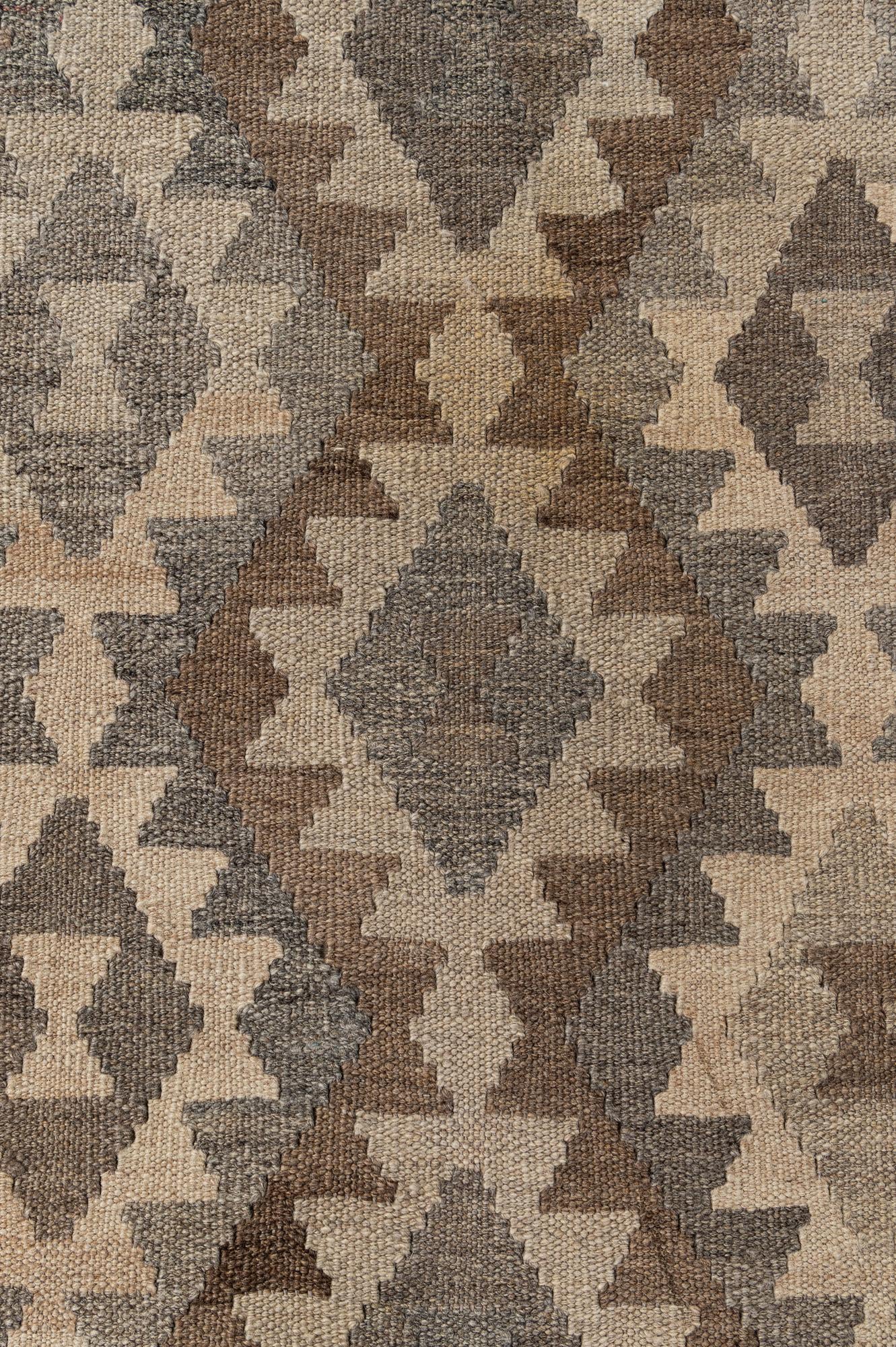 7' x 9' 7 Hand Woven Kilim Maymana Wool Rug