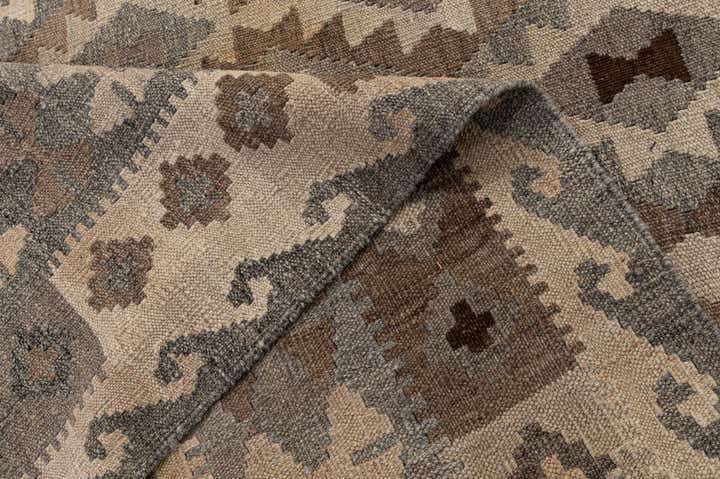 7' x 9' 7 Hand Woven Kilim Maymana Wool Rug