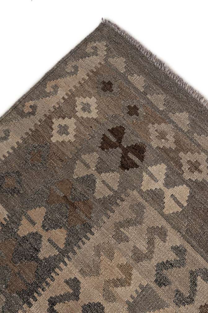 7' x 9' 7 Hand Woven Kilim Maymana Wool Rug