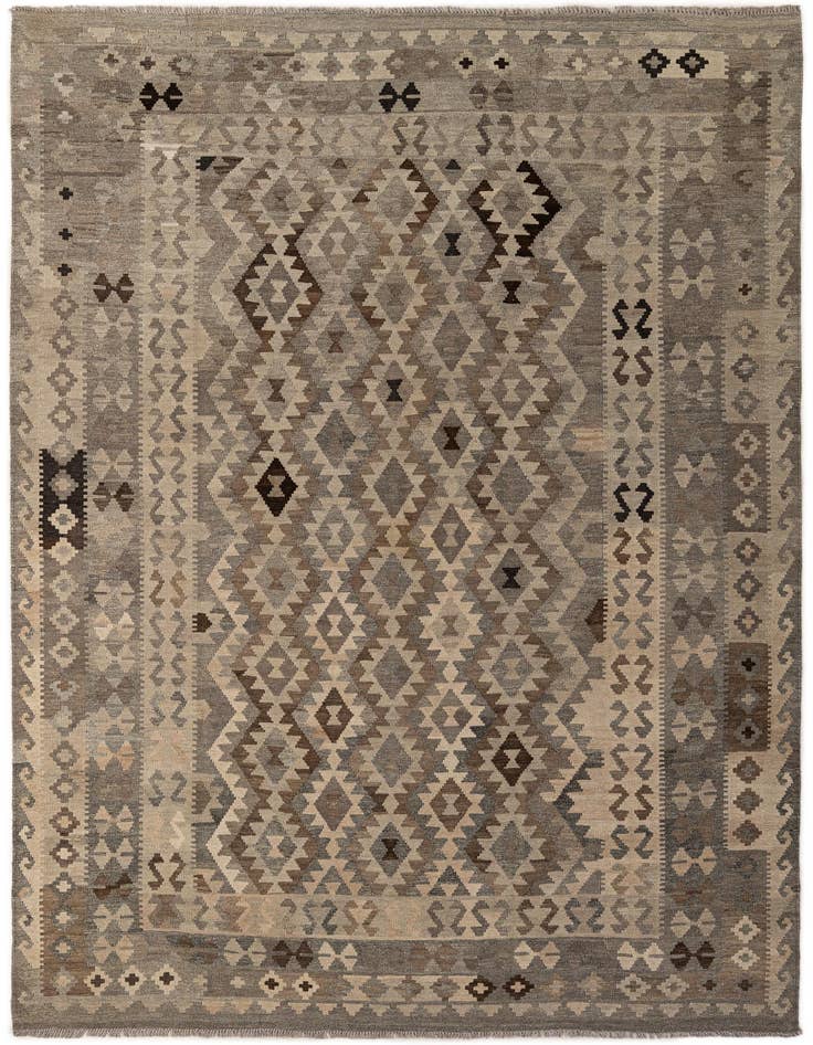 Detail image of 7' x 9' 7 Hand Woven Kilim Maymana Wool Rug