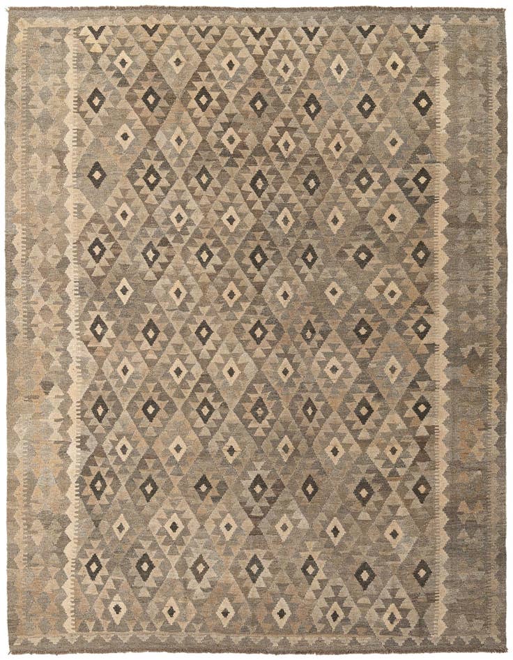 Detail image of 7' x 9' 8 Hand Woven Kilim Maymana Wool Rug