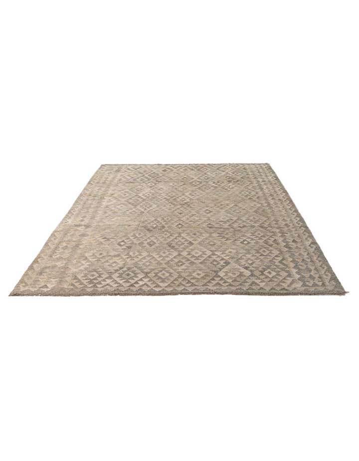 6' 11 x 9' 8 Hand Woven Kilim Maymana Wool Rug