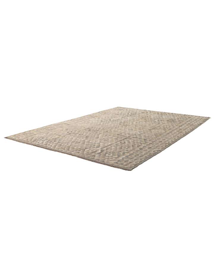 6' 11 x 9' 8 Hand Woven Kilim Maymana Wool Rug