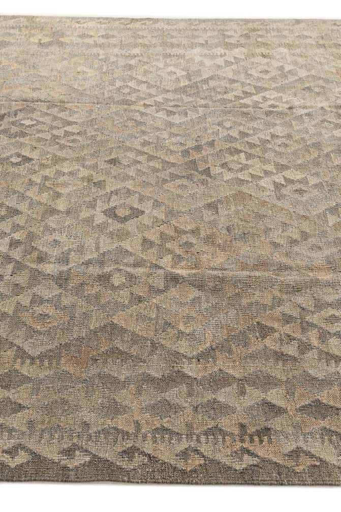 6' 11 x 9' 8 Hand Woven Kilim Maymana Wool Rug
