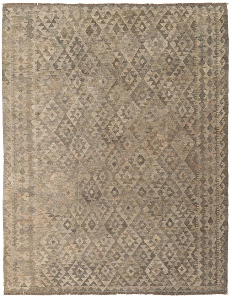 Detail image of 6' 11 x 9' 8 Hand Woven Kilim Maymana Wool Rug