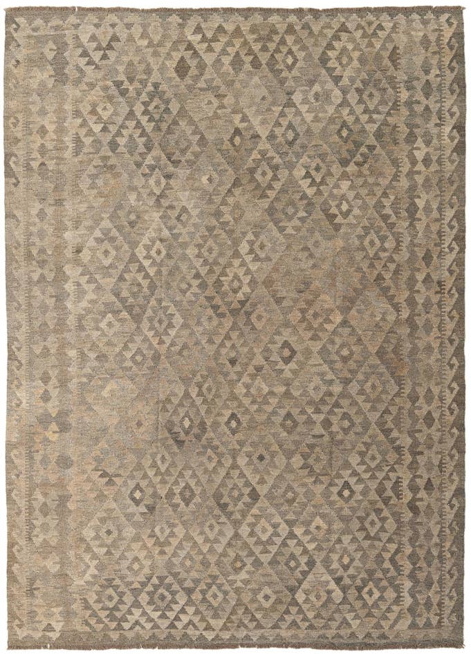 Detail image of 6' 11 x 9' 8 Hand Woven Kilim Maymana Wool Rug