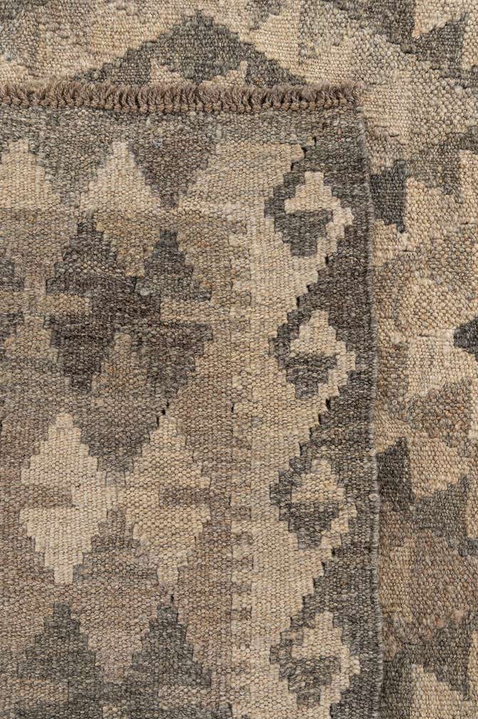 7' x 9' 6 Hand Woven Kilim Maymana Wool Rug