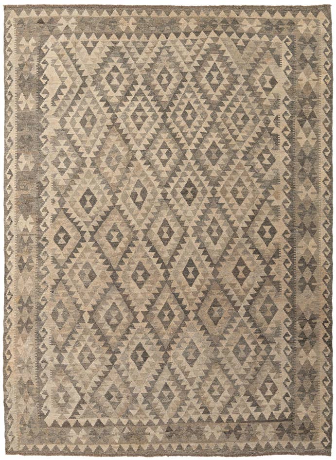 Detail image of 7' x 9' 6 Hand Woven Kilim Maymana Wool Rug