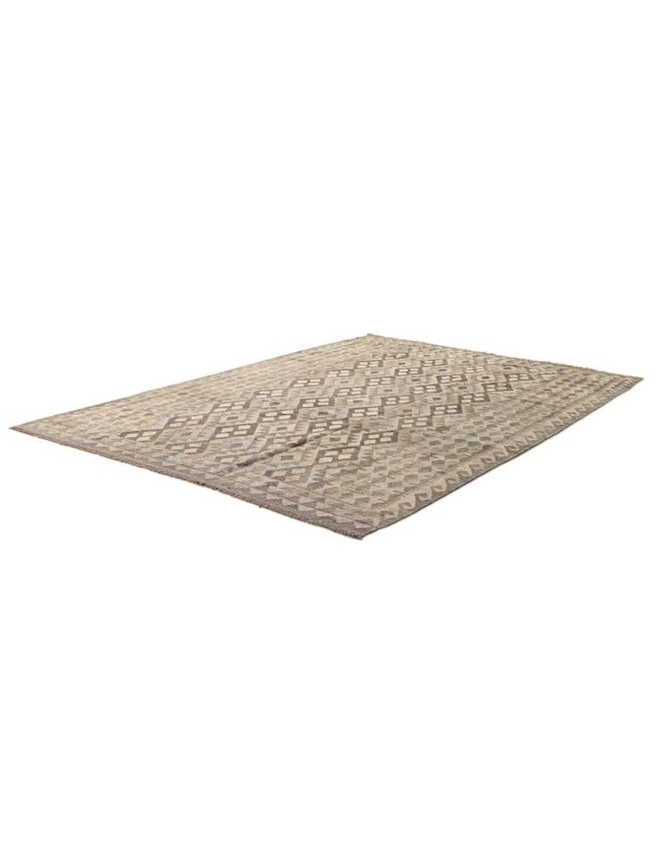 Detail image of 7' 1 x 9' 7 Hand Woven Kilim Maymana Wool Rug