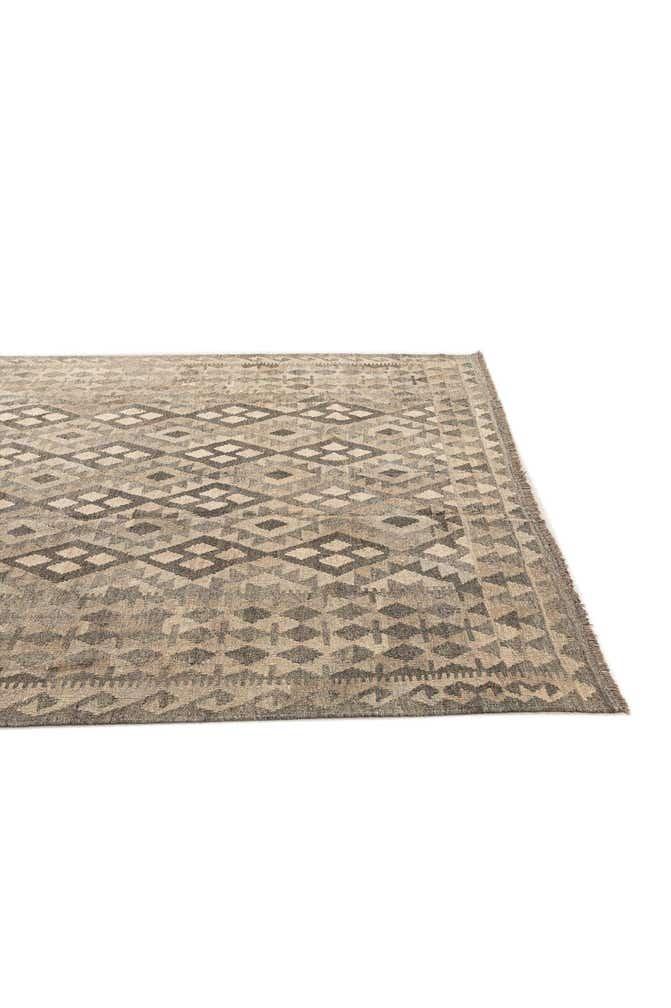 7' 1 x 9' 7 Hand Woven Kilim Maymana Wool Rug