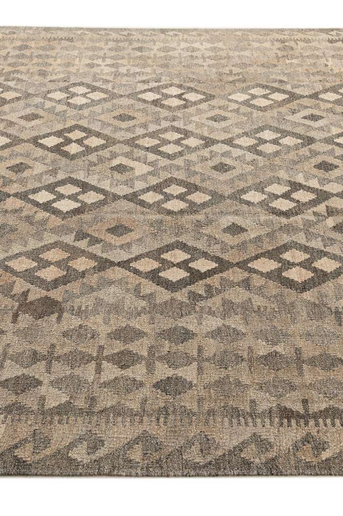 7' 1 x 9' 7 Hand Woven Kilim Maymana Wool Rug