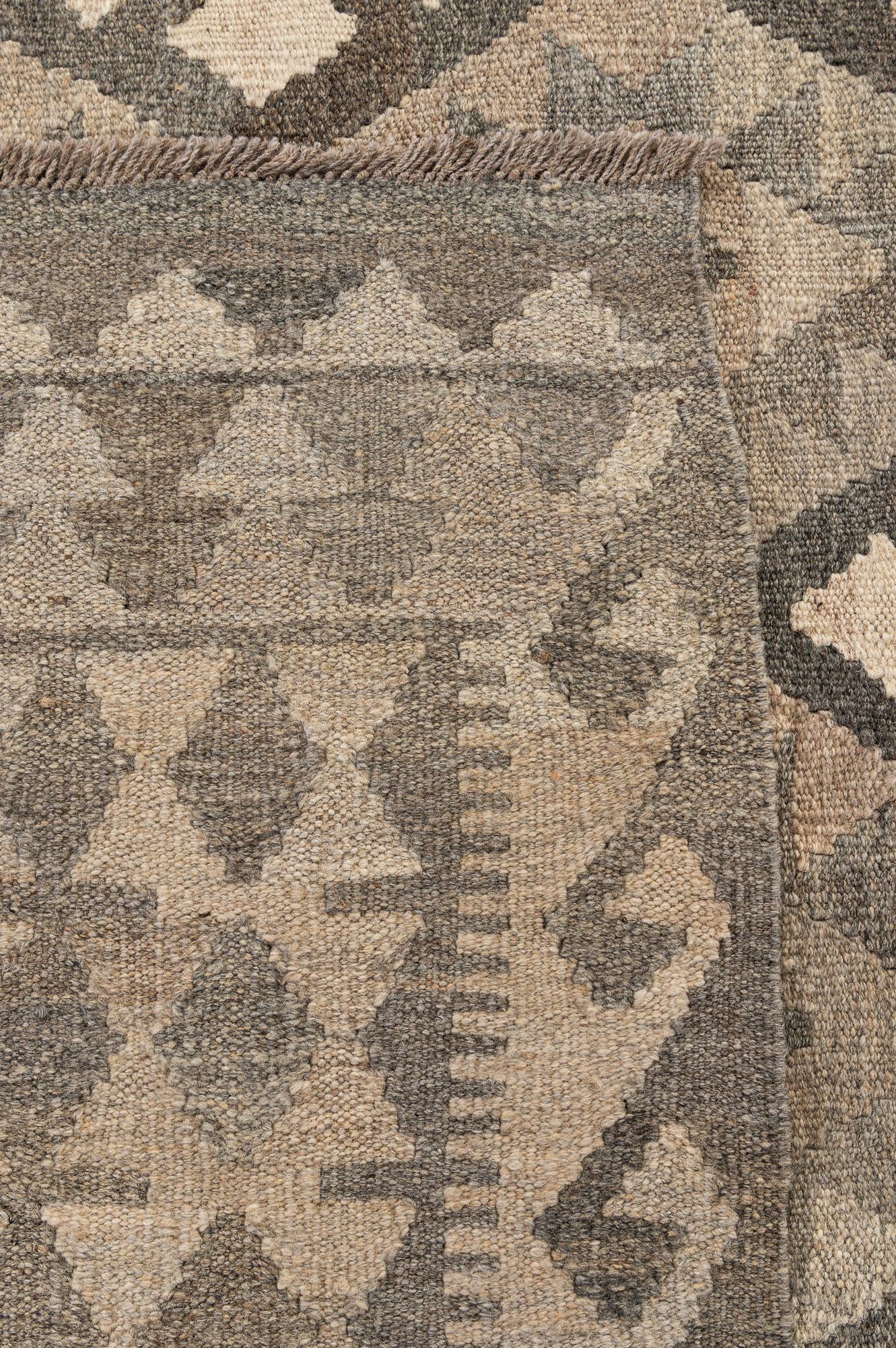 7' 1 x 9' 7 Hand Woven Kilim Maymana Wool Rug