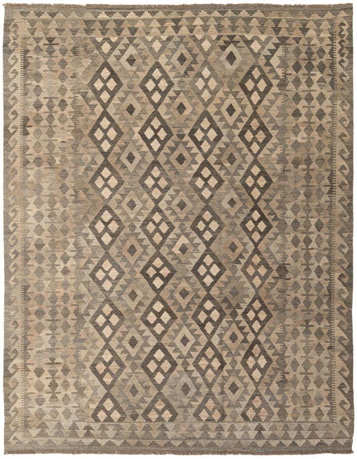 Detail image of 7' 1 x 9' 7 Hand Woven Kilim Maymana Wool Rug