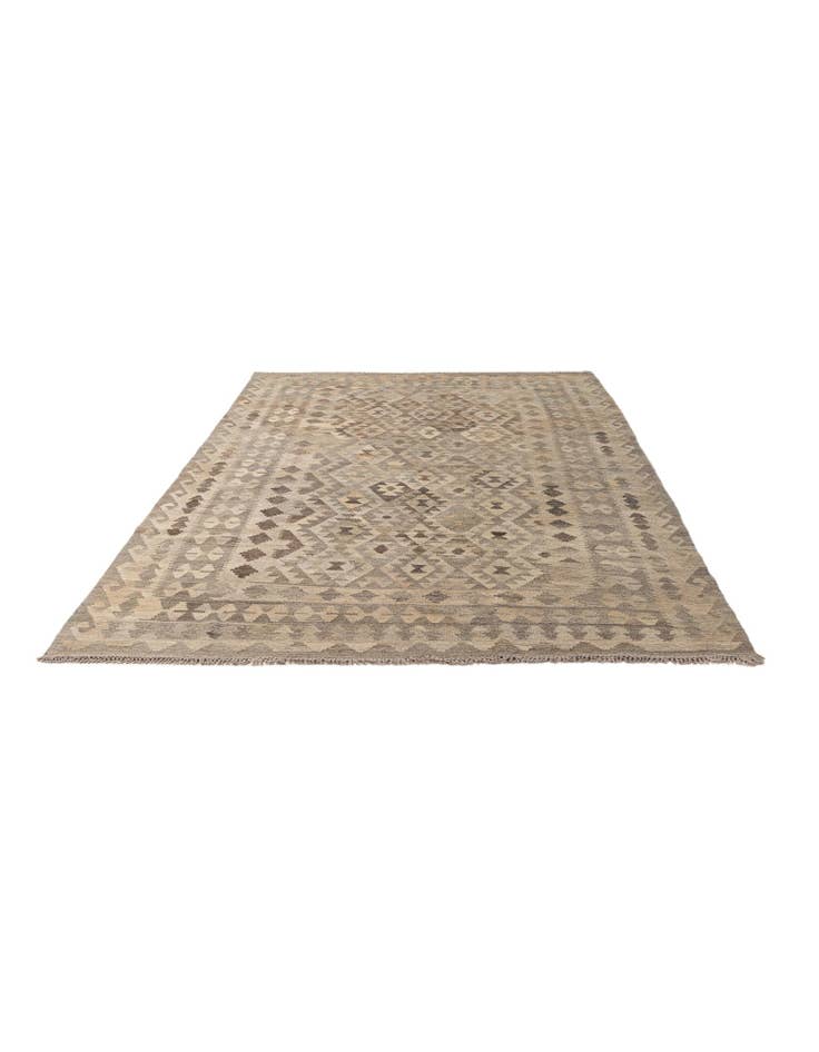 Detail image of 6' 8 x 9' 8 Hand Woven Kilim Maymana Wool Rug