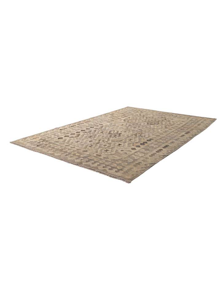 6' 8 x 9' 8 Hand Woven Kilim Maymana Wool Rug