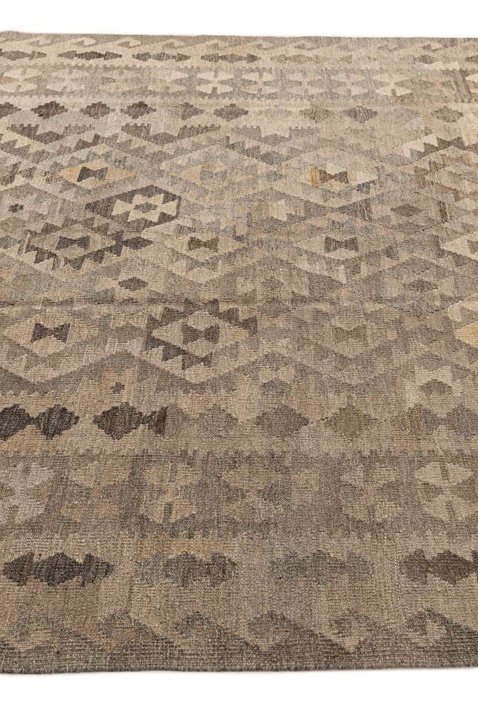 6' 8 x 9' 8 Hand Woven Kilim Maymana Wool Rug