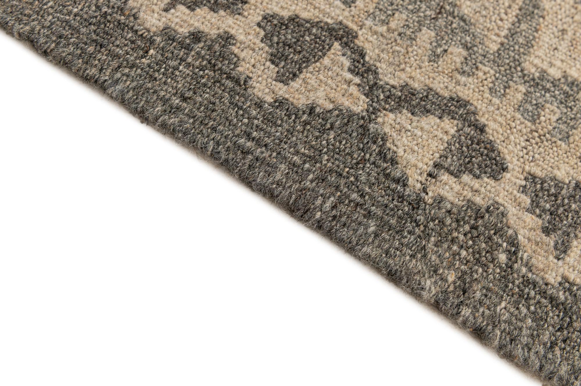 6' 11 x 9' 7 Hand Woven Kilim Maymana Wool Rug