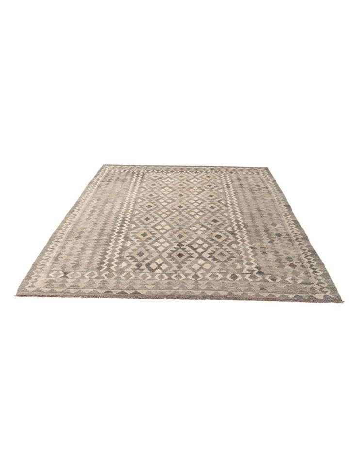 Detail image of 6' 8 x 9' 8 Hand Woven Kilim Maymana Wool Rug