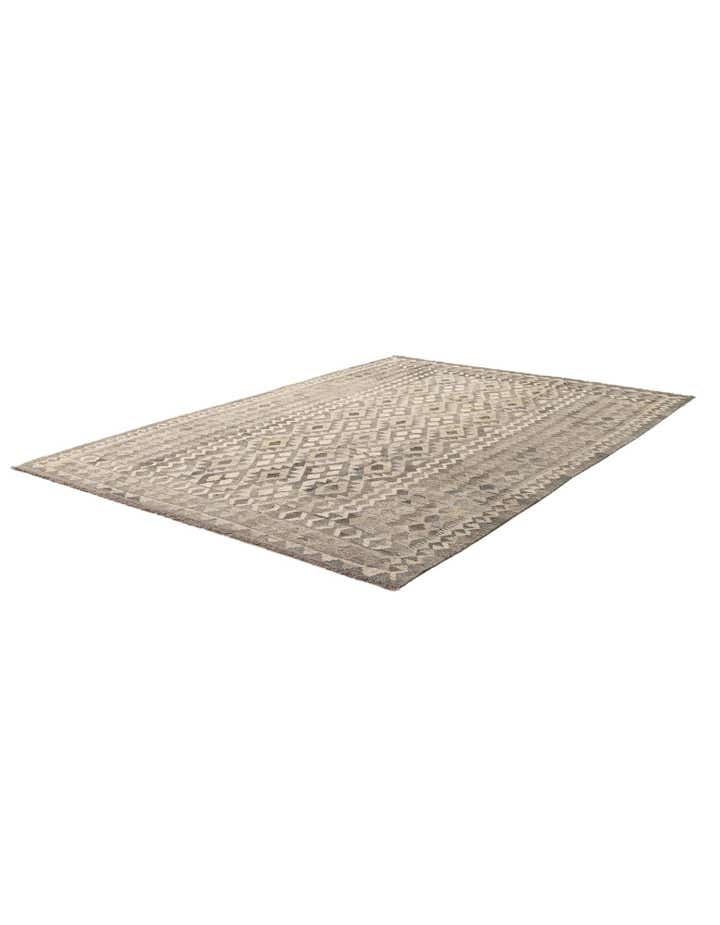 6' 8 x 9' 8 Hand Woven Kilim Maymana Wool Rug