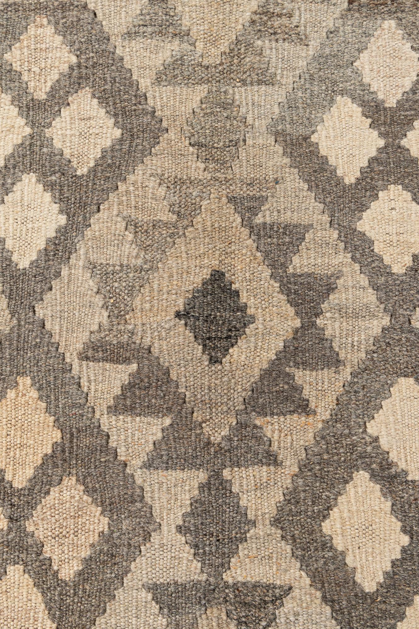 6' 8 x 9' 8 Hand Woven Kilim Maymana Wool Rug