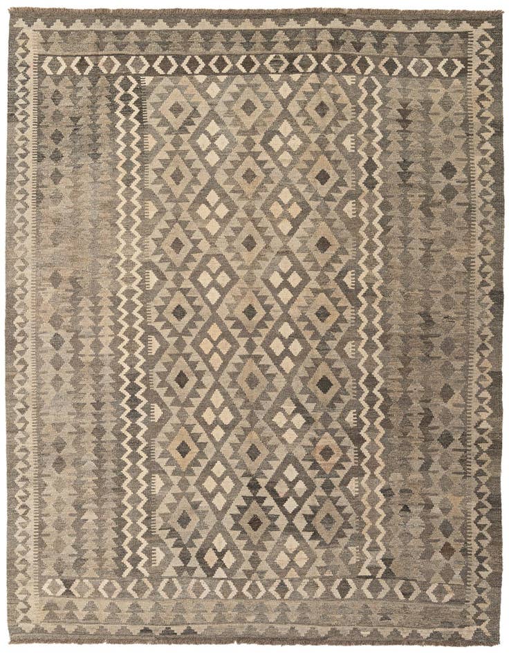 Detail image of 6' 8 x 9' 8 Hand Woven Kilim Maymana Wool Rug