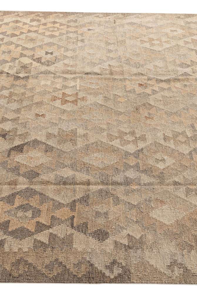 6' 10 x 9' 7 Hand Woven Kilim Maymana Wool Rug