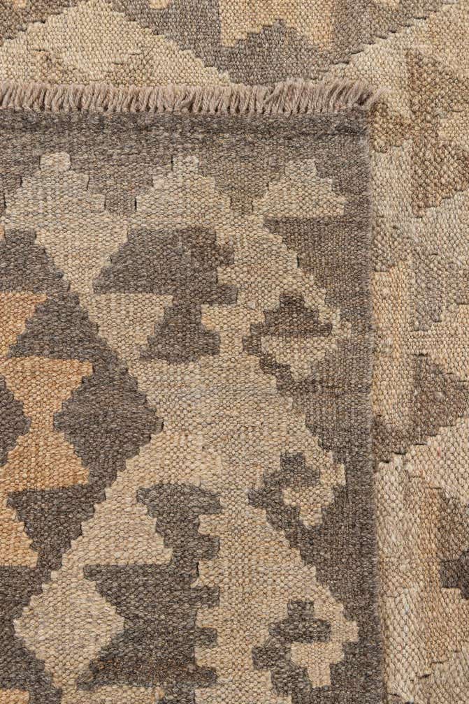 6' 10 x 9' 7 Hand Woven Kilim Maymana Wool Rug