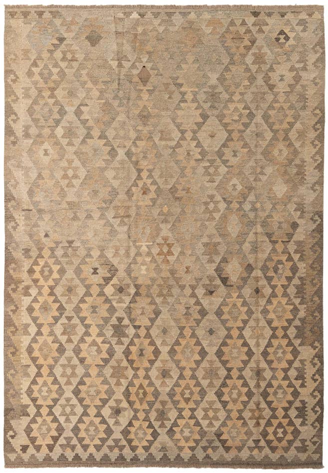 Detail image of 6' 10 x 9' 7 Hand Woven Kilim Maymana Wool Rug