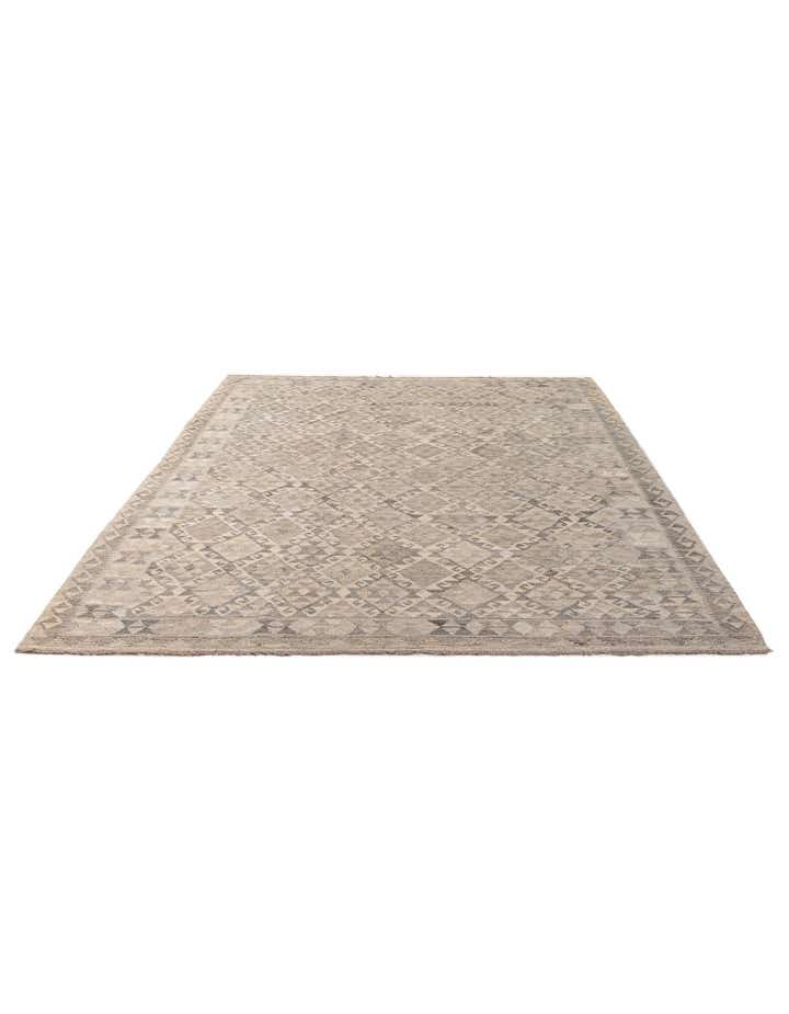 6' 11 x 9' 7 Hand Woven Kilim Maymana Wool Rug