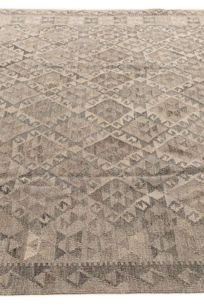 6' 11 x 9' 7 Hand Woven Kilim Maymana Wool Rug