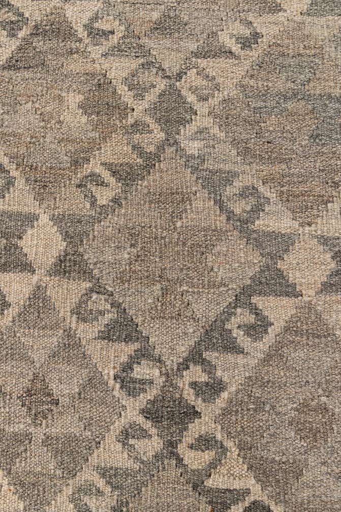 6' 11 x 9' 7 Hand Woven Kilim Maymana Wool Rug