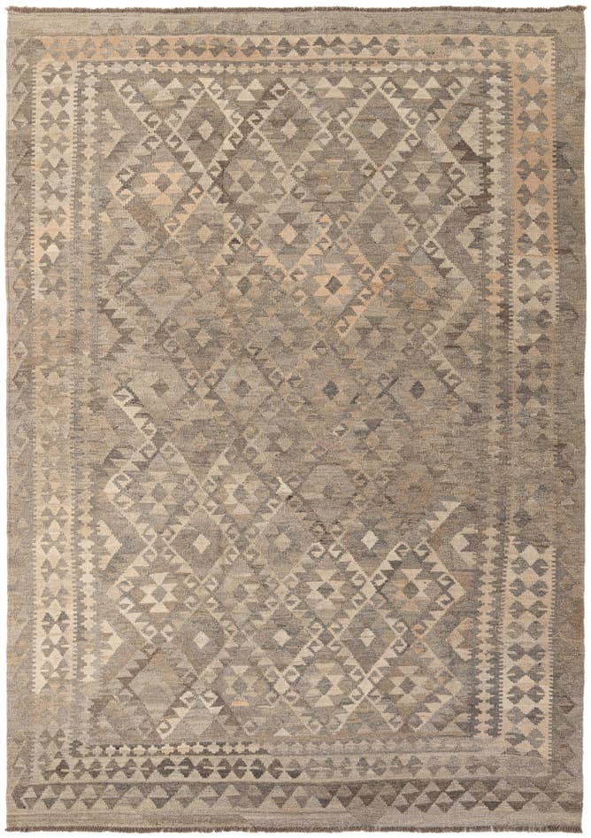 Detail image of 7' x 9' 8 Hand Woven Kilim Maymana Wool Rug