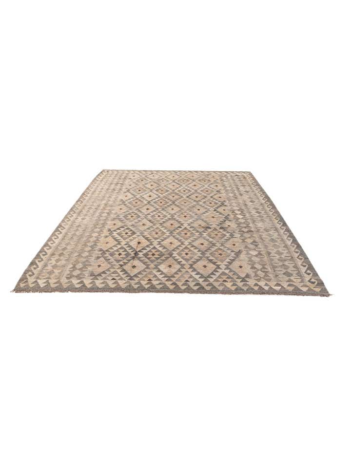 6' 11 x 9' 7 Hand Woven Kilim Maymana Wool Rug