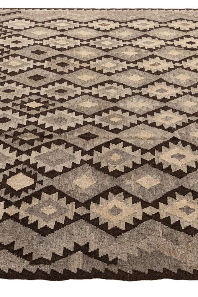 6' 11 x 9' 5 Hand Woven Kilim Maymana Wool Rug