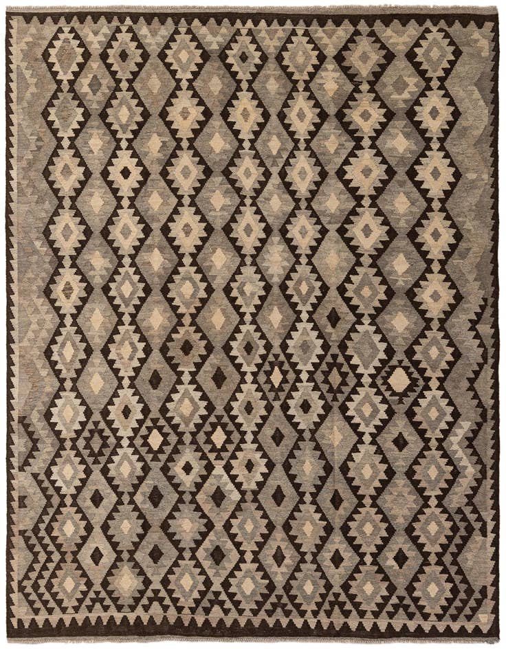 Detail image of 6' 11 x 9' 5 Hand Woven Kilim Maymana Wool Rug