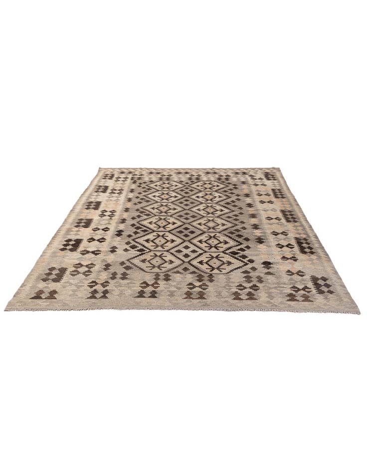 Detail image of 6' 11 x 9' 5 Hand Woven Kilim Maymana Wool Rug